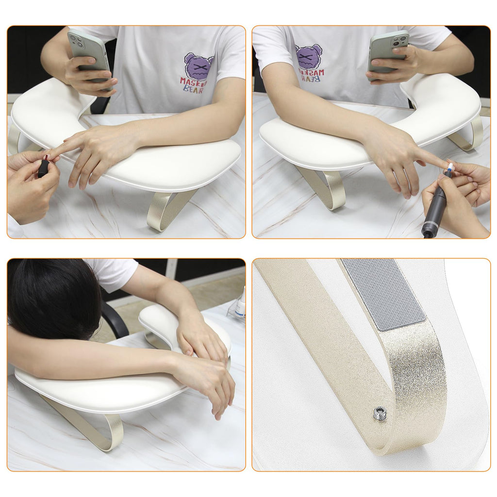 AONOLOVO Arm Rest for Nails – 10° U-Shaped Stand with Aluminum Alloy Holder