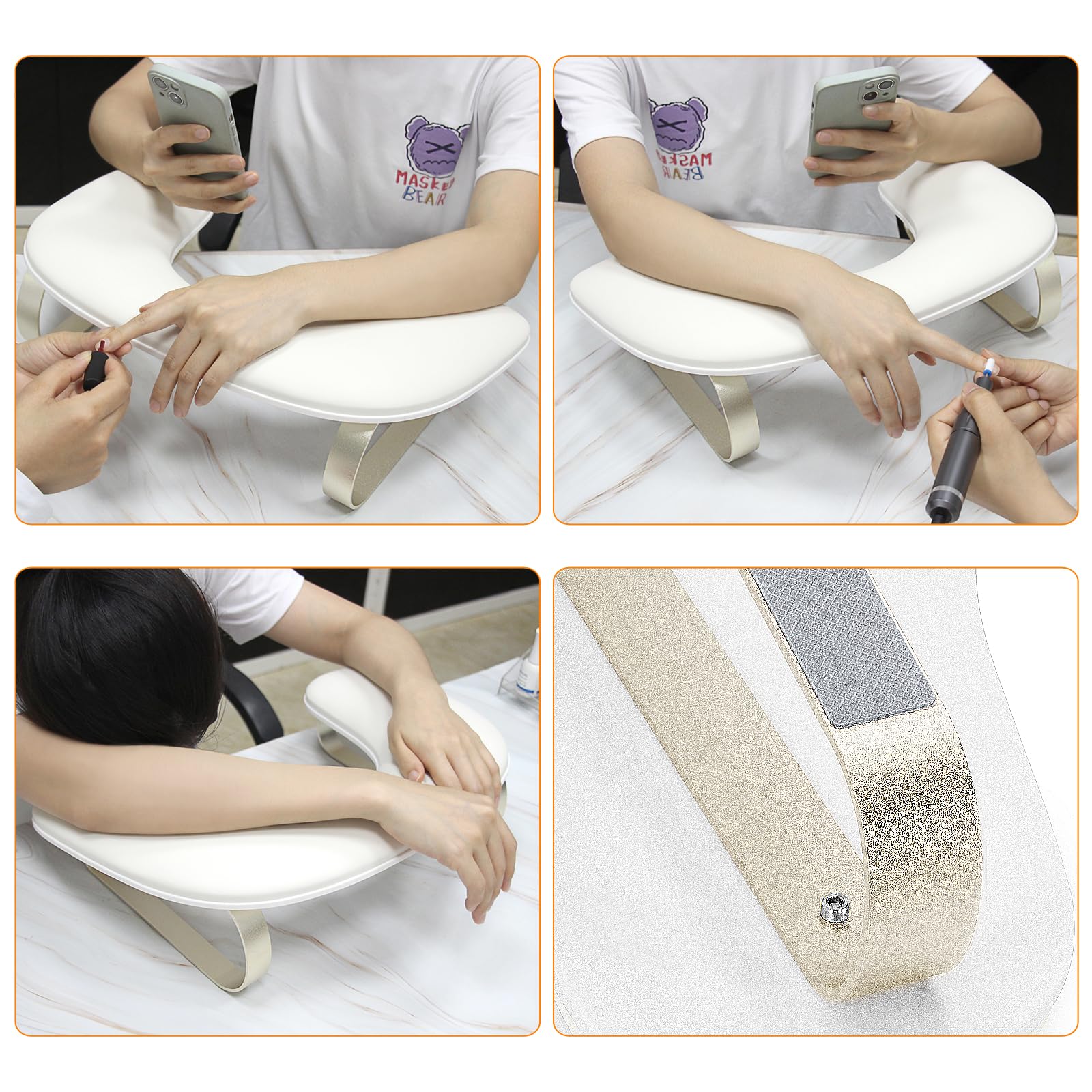 AONOLOVO Arm Rest for Nails – 10° U-Shaped Stand with Aluminum Alloy Holder