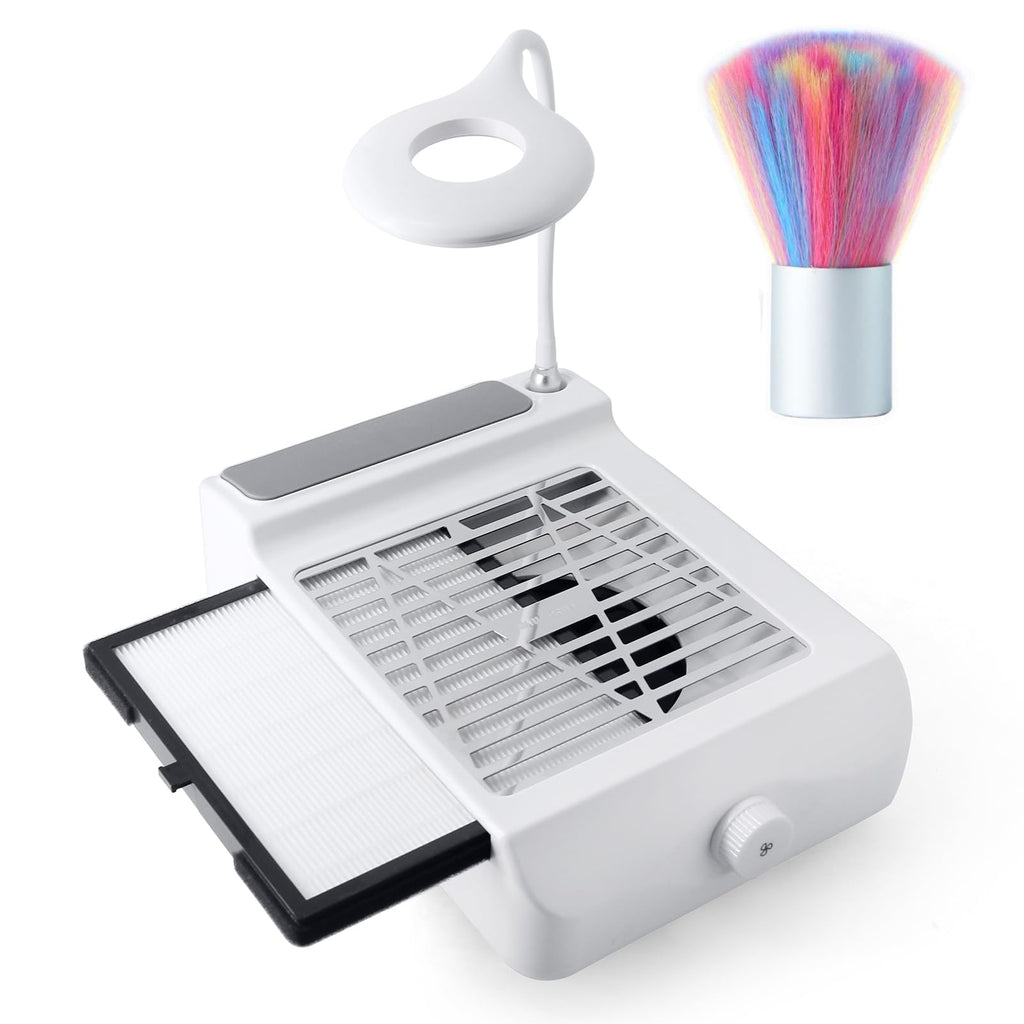 AONOLOVO Nail Dust Collector – Low Noise Vacuum with Lamp for Nails