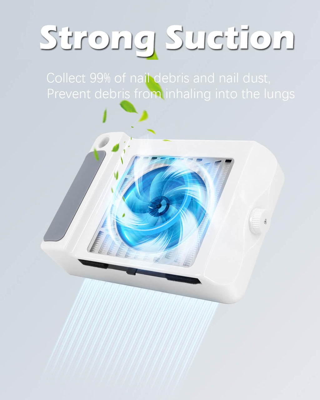 AONOLOVO Nail Dust Collector – Low Noise Vacuum with Lamp for Nails