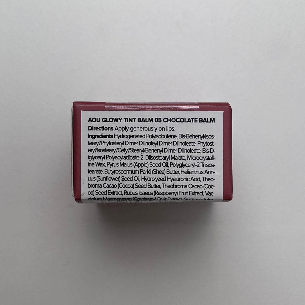 AOU GLOWY TINT BALM - Hydrating Lip Tint with Natural Gloss | 0.12oz (05 Chocolate Balm)