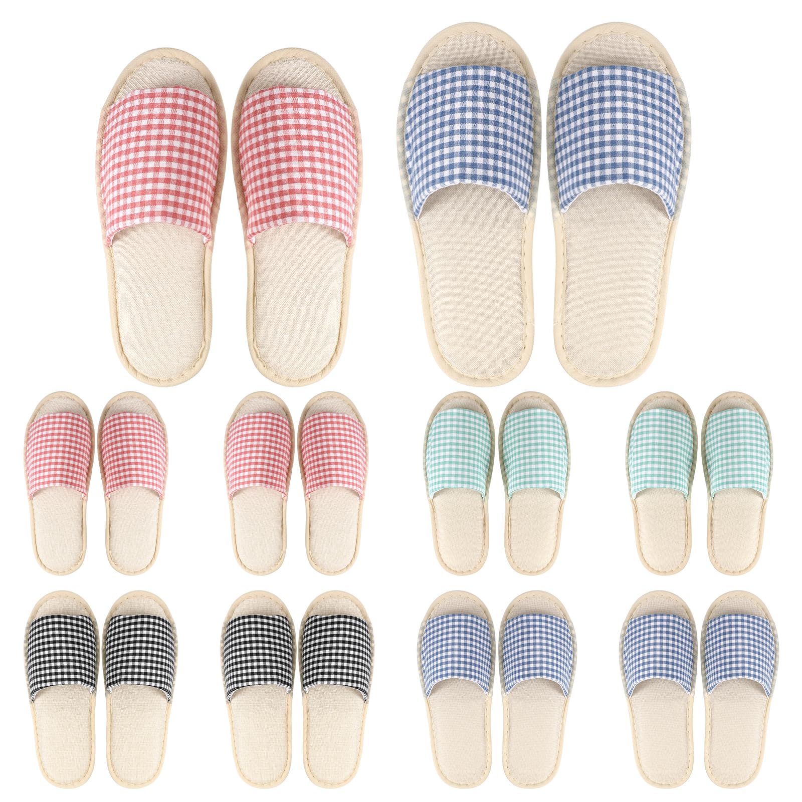 AOZUO 10 Pairs Disposable Indoor Slippers for Guests – Non-Slip, Breathable Open-Toe Bulk Pack