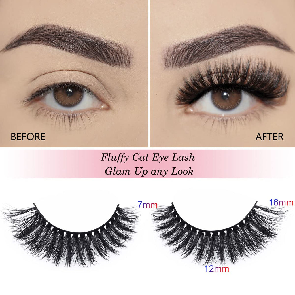 APCYUST Lashes Bulk 50 Pairs – 15mm & 18mm Full Eyelashes with Glitter Cases