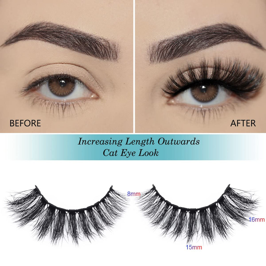 APCYUST Lashes Bulk Wispy Eyelashes – 100 Pairs, 5 Styles, 15mm-18mm | Wholesale & Brand Custom