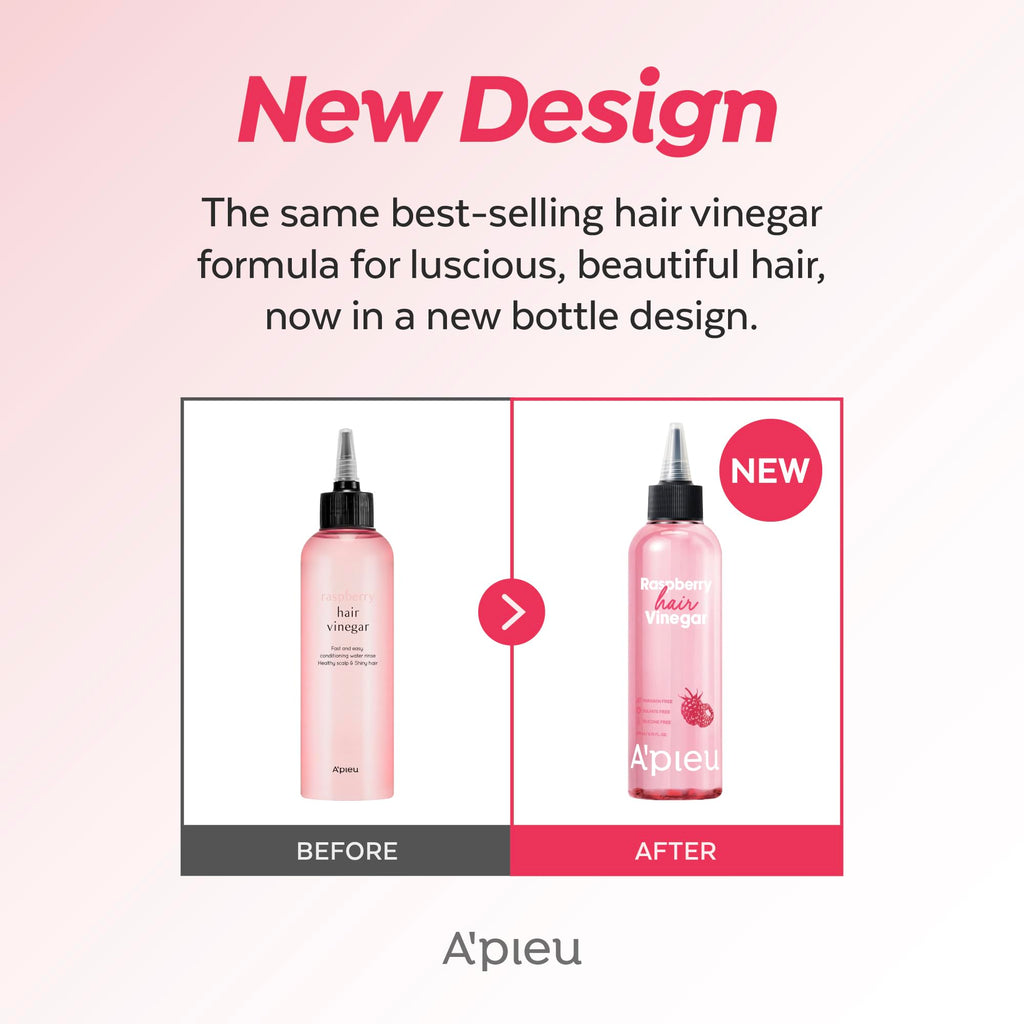 A’PIEU Raspberry Hair Vinegar Rinse – Scalp Cleanse & pH-Balanced Detox for Oily/Itchy Scalp (K-Beauty) 6.76 fl oz