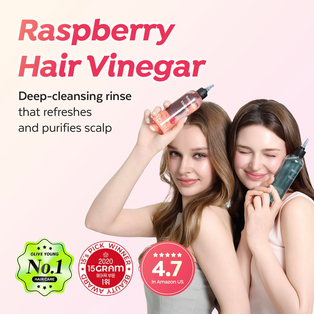 A’PIEU Raspberry Hair Vinegar Rinse – Scalp Cleanse & pH-Balanced Detox for Oily/Itchy Scalp (K-Beauty) 6.76 fl oz