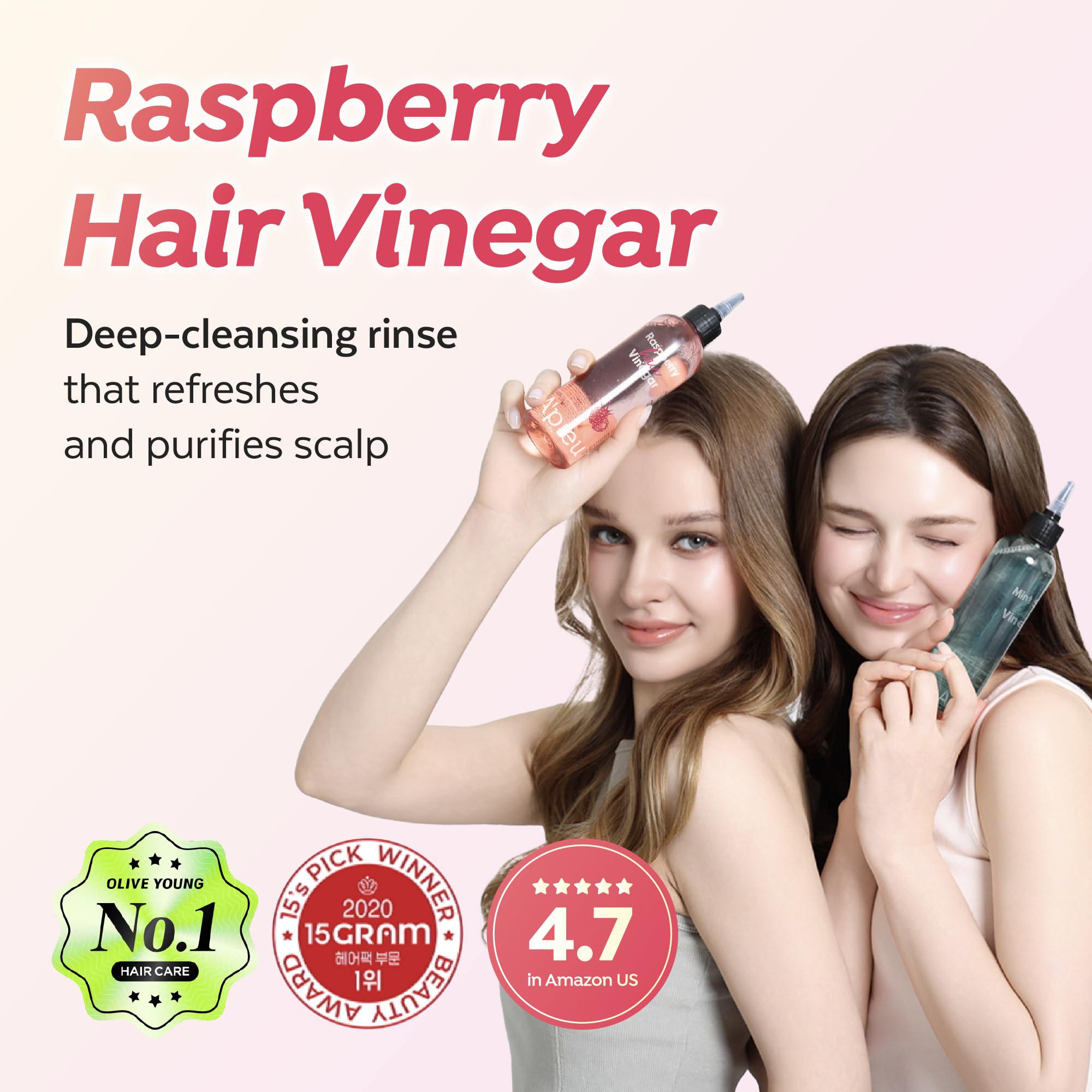 A’PIEU Raspberry Hair Vinegar Rinse – Scalp Cleanse & pH-Balanced Detox for Oily/Itchy Scalp (K-Beauty) 6.76 fl oz