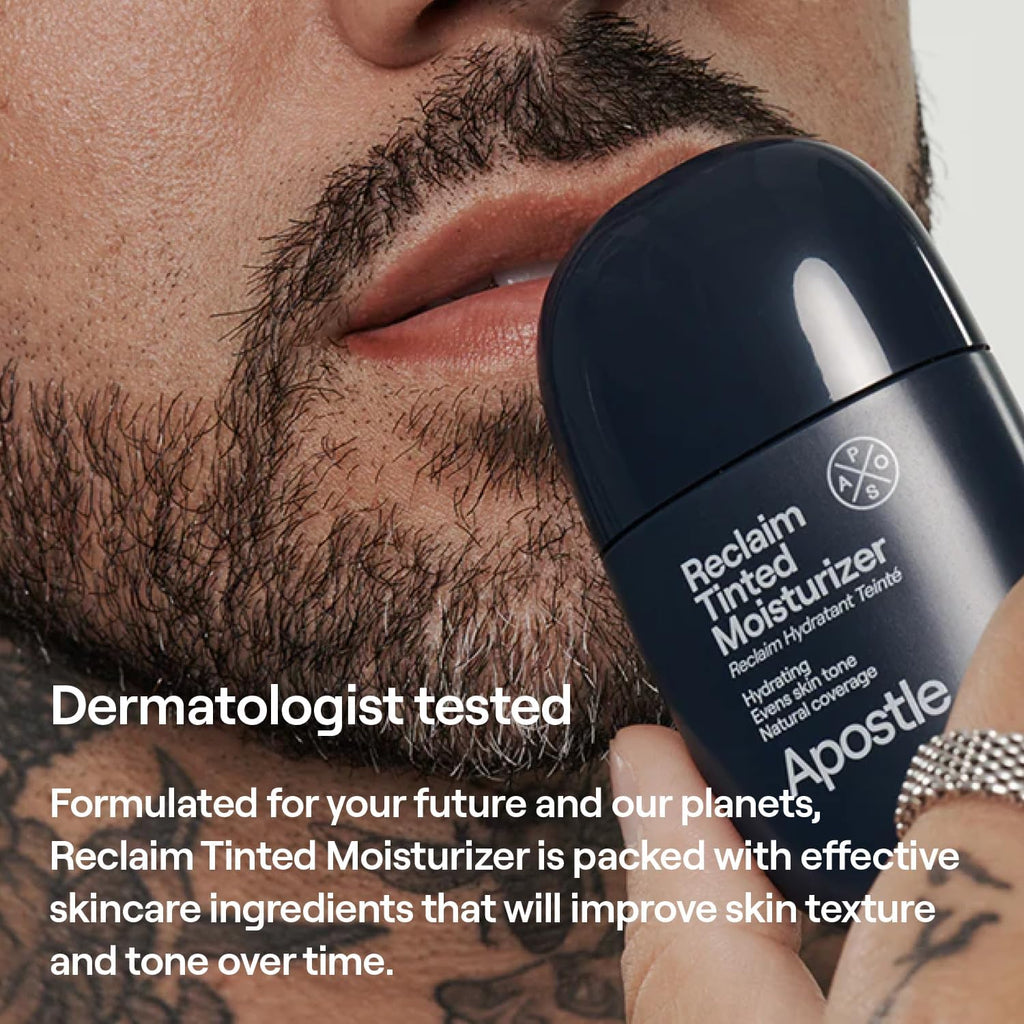 APOSTLE Reclaim Tinted Moisturizer for Men (Shade Cornwall 6) | Hydration & Buildable Coverage