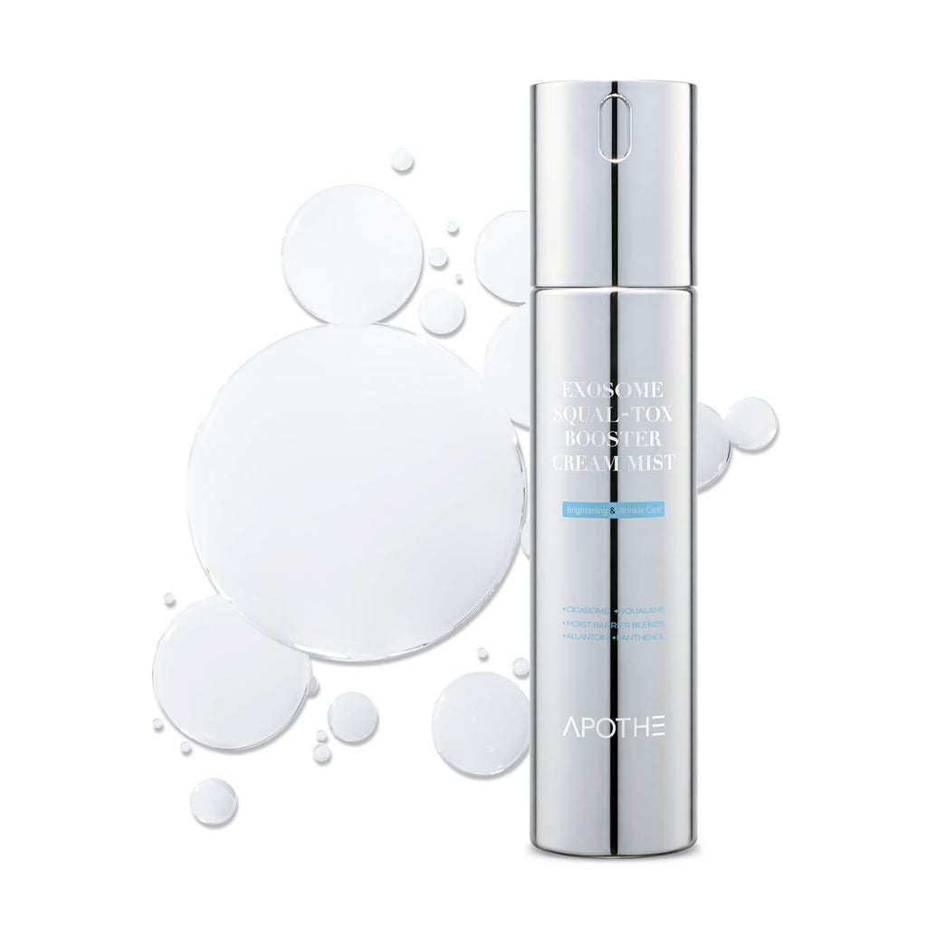 APOTHE Exosome Squal-Tox Booster Cream Mist – Hydration, Soothing, and Brightening (3.38 fl oz / 100 ml) | Squalane, Centella Asiatica & Niacinamide