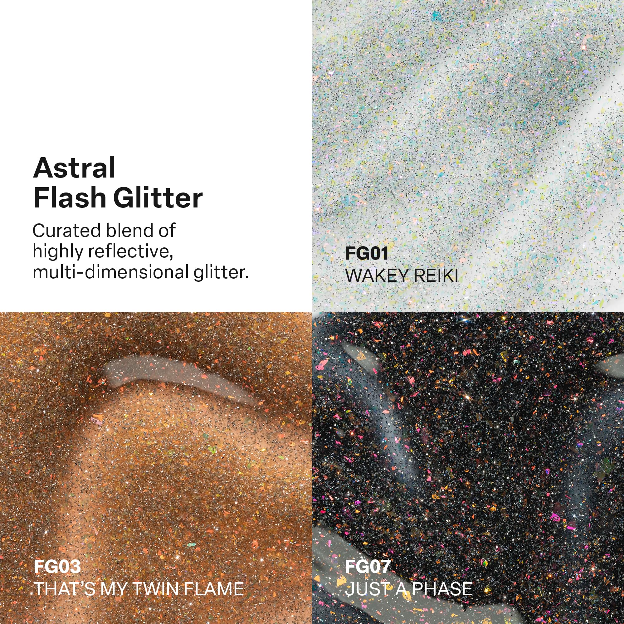APRÉS Astral Gel Color Set – 3-Color HEMA-Free & TPO-Free Salon-Quality Nail Gel Polish Trio (Astral Flash Glitter, Set1)