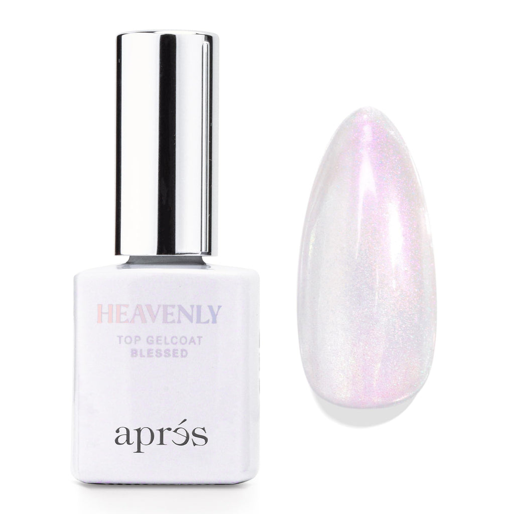 APRÉS Heavenly Top Gelcoat 15 ml – Non-Wipe Shimmer Top Coat (Blessed)