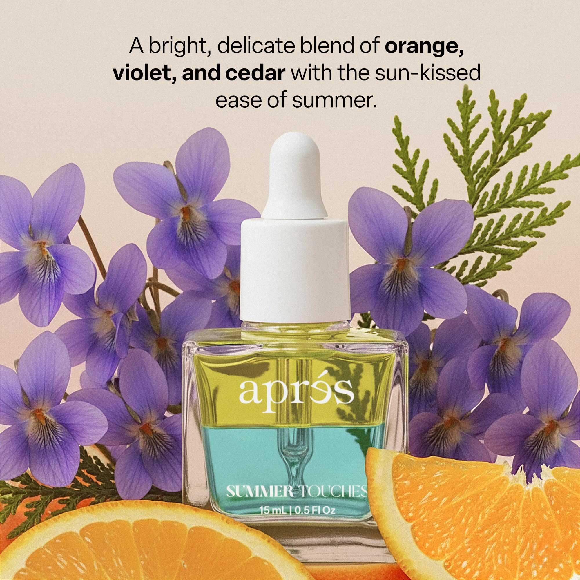 APRÉS Apres Light & Shadow Cuticle Serum – Nourishing Almond & Jojoba Oil, Turmeric & Vitamin B (15 mL, Summer Touches)