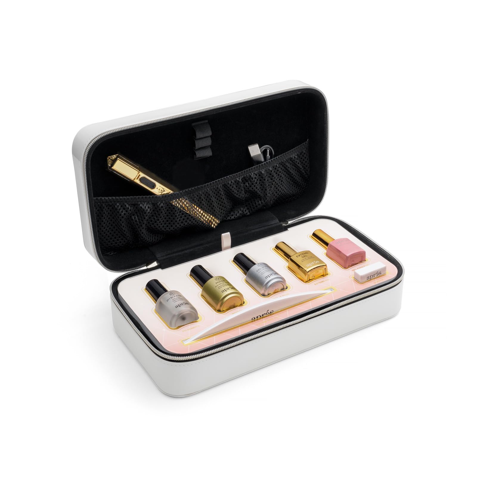 APRÉS Ombre Gel-X Nail Extension Kit — 14 Sizes 00–9, Natural Round Short