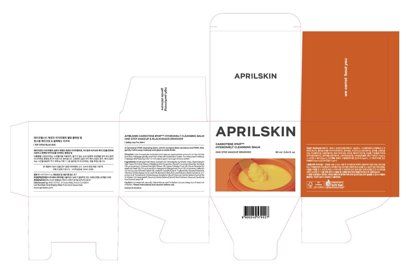 APRILSKIN Carrotene IPMP Hydromelt Cleansing Balm — Noncomedogenic for Sensitive & Oily Skin