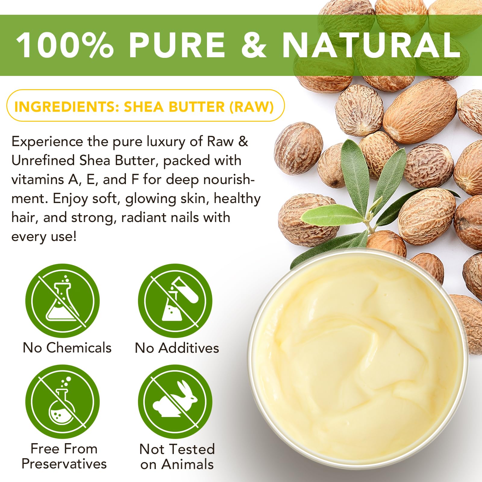 APUUFYQC Shea Butter Hand Cream – Raw Organic, Unrefined, Ultra Hydration (7.8 oz)