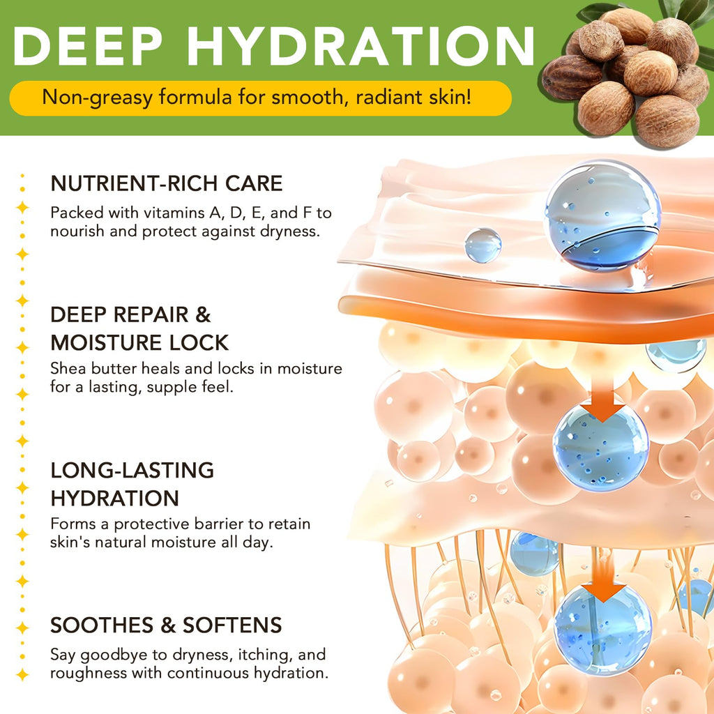 APUUFYQC Shea Butter Hand Cream – Raw Organic, Unrefined, Ultra Hydration (7.8 oz)