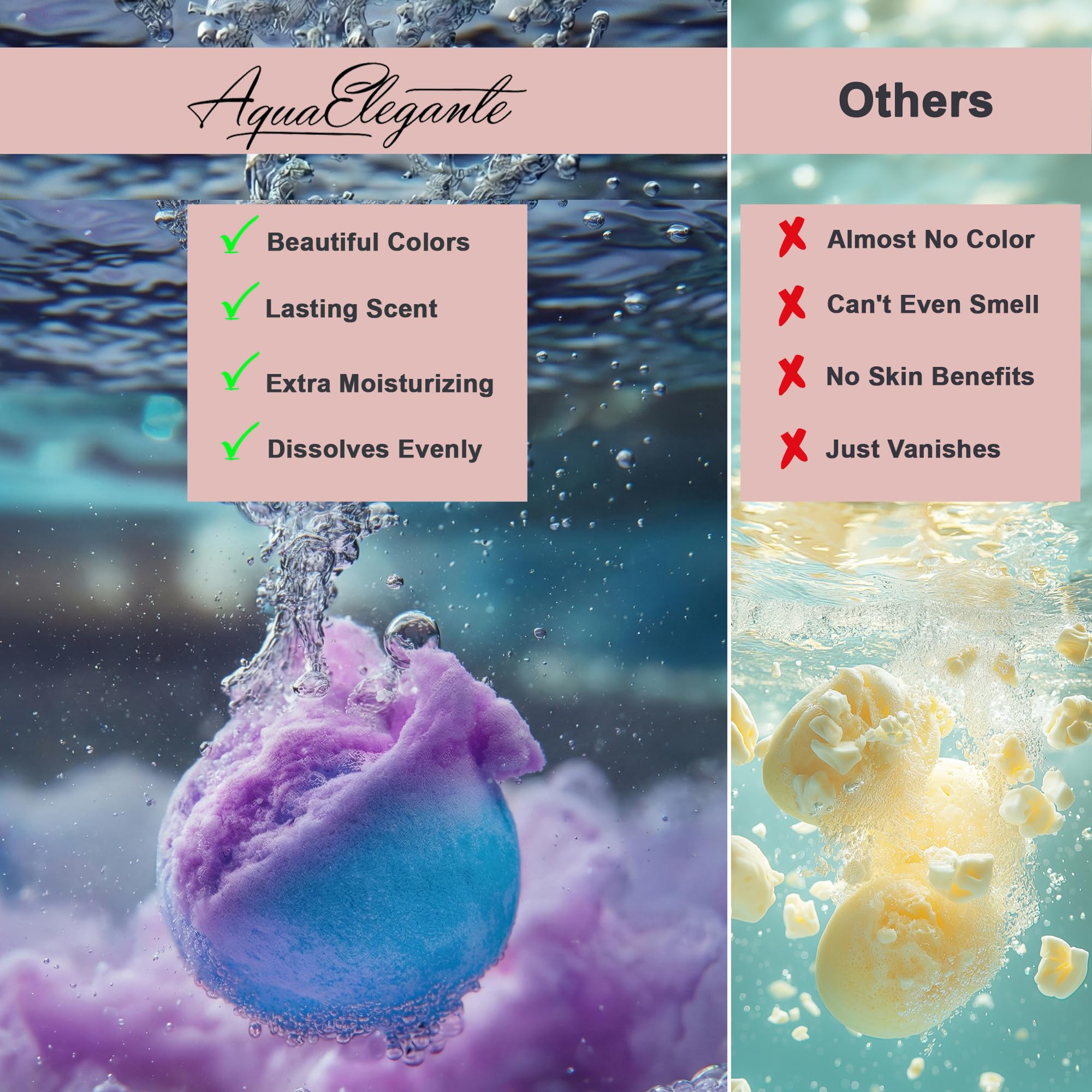 Aqua Elegante Luxury Bath Bombs for Women – 24-Bomb Gift Set with Organic Oils | Vegan & Cruelty-Free