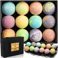 Aqua Elegante Luxury Bath Bombs for Men – Gift Set of 12 with Organic Essential Oils