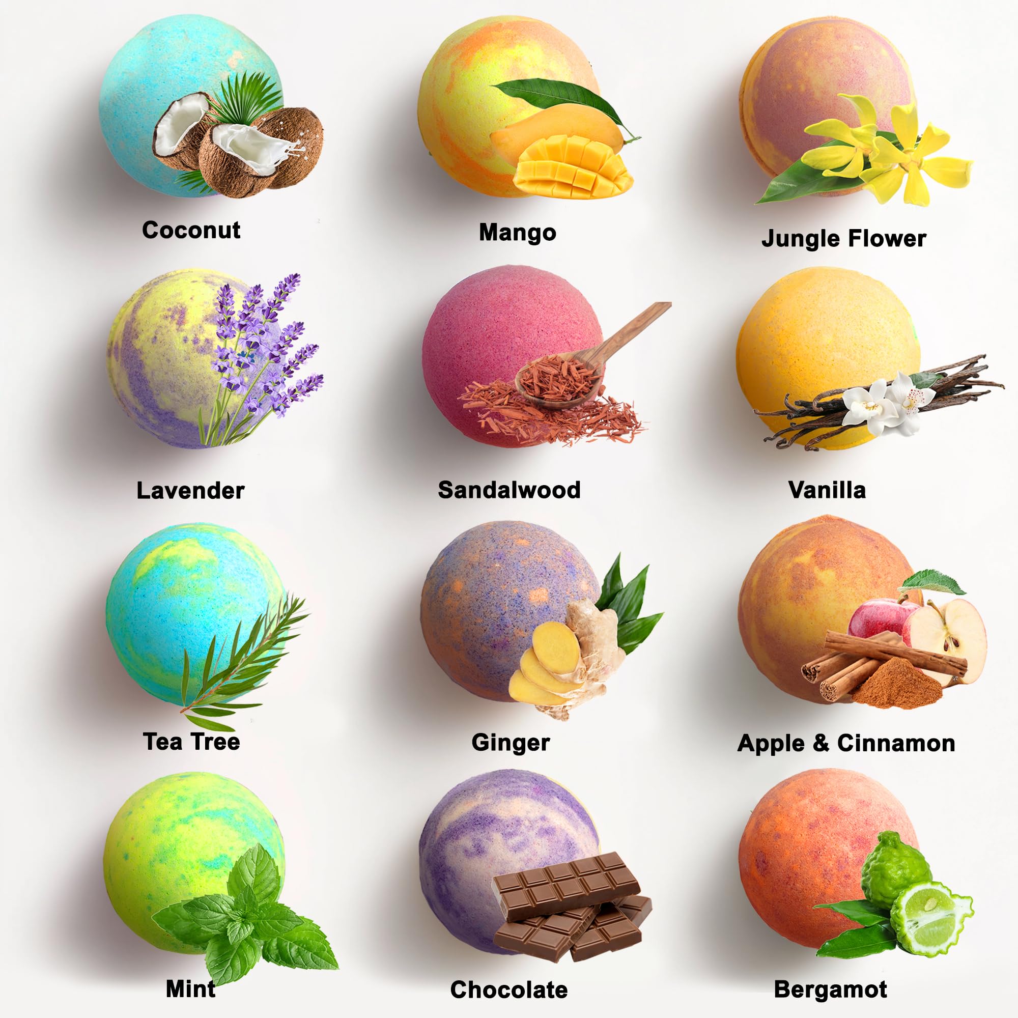 Aqua Elegante Luxury Bath Bombs for Men – Gift Set of 12 with Organic Essential Oils