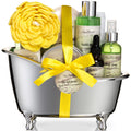 Aqua Elegante Spa Gift Baskets for Women | Luxury Green Tea & Lemongrass Bath Set