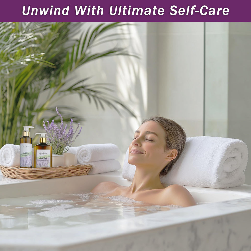 Aqua Elegante Spa Gift Baskets for Women – Lavender & Tea Tree Oil Bath Set