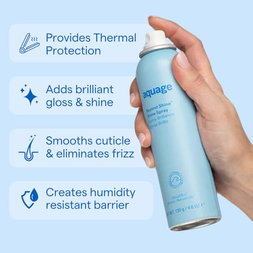Aquage Beyond Shine: Fine-Mist Silkening & Glossing Spray – Shine, Smoothness & Thermal Protection (4.6 oz)