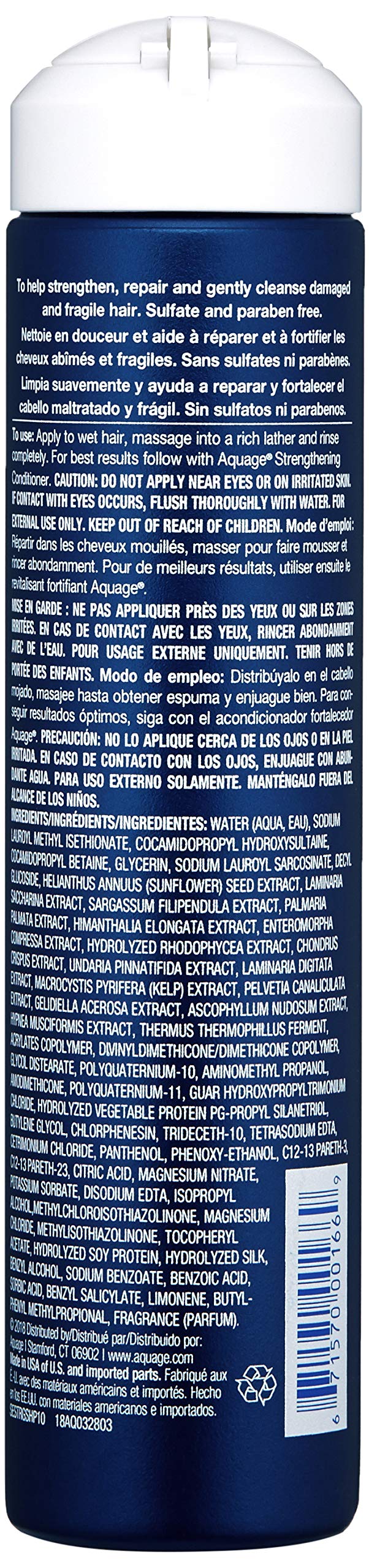 Aquage SeaExtend Strengthening Shampoo for Fine Hair – Keeps Hair Full & Protected, 10 fl oz