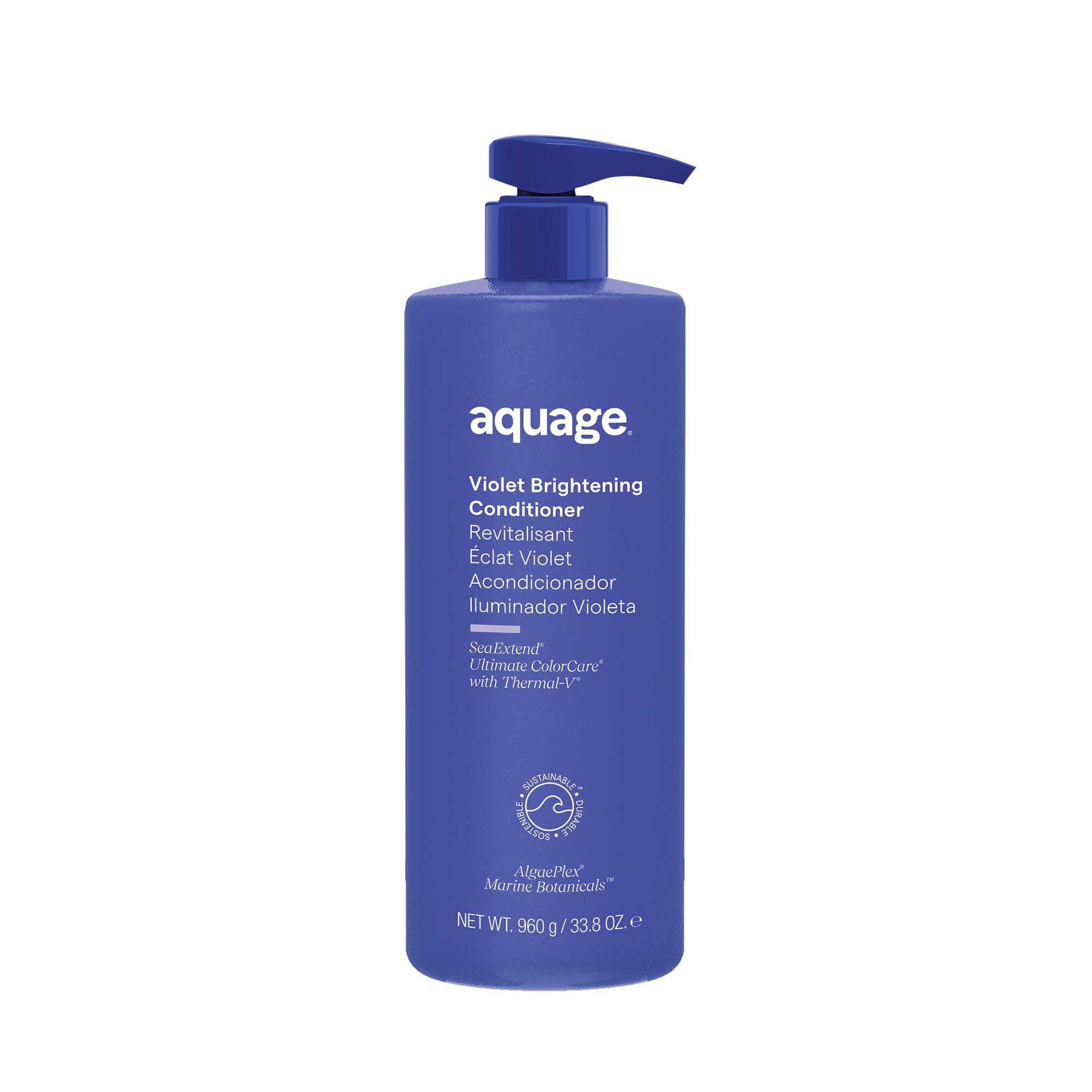 Aquage Violet Brightening Shampoo for Blonde and Silver Hair – 33.8 oz