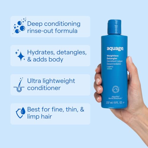 Aquage Weightless Detangler – Ultra-Light Hydrating Conditioner for Tangle-Free Hair (8 oz)