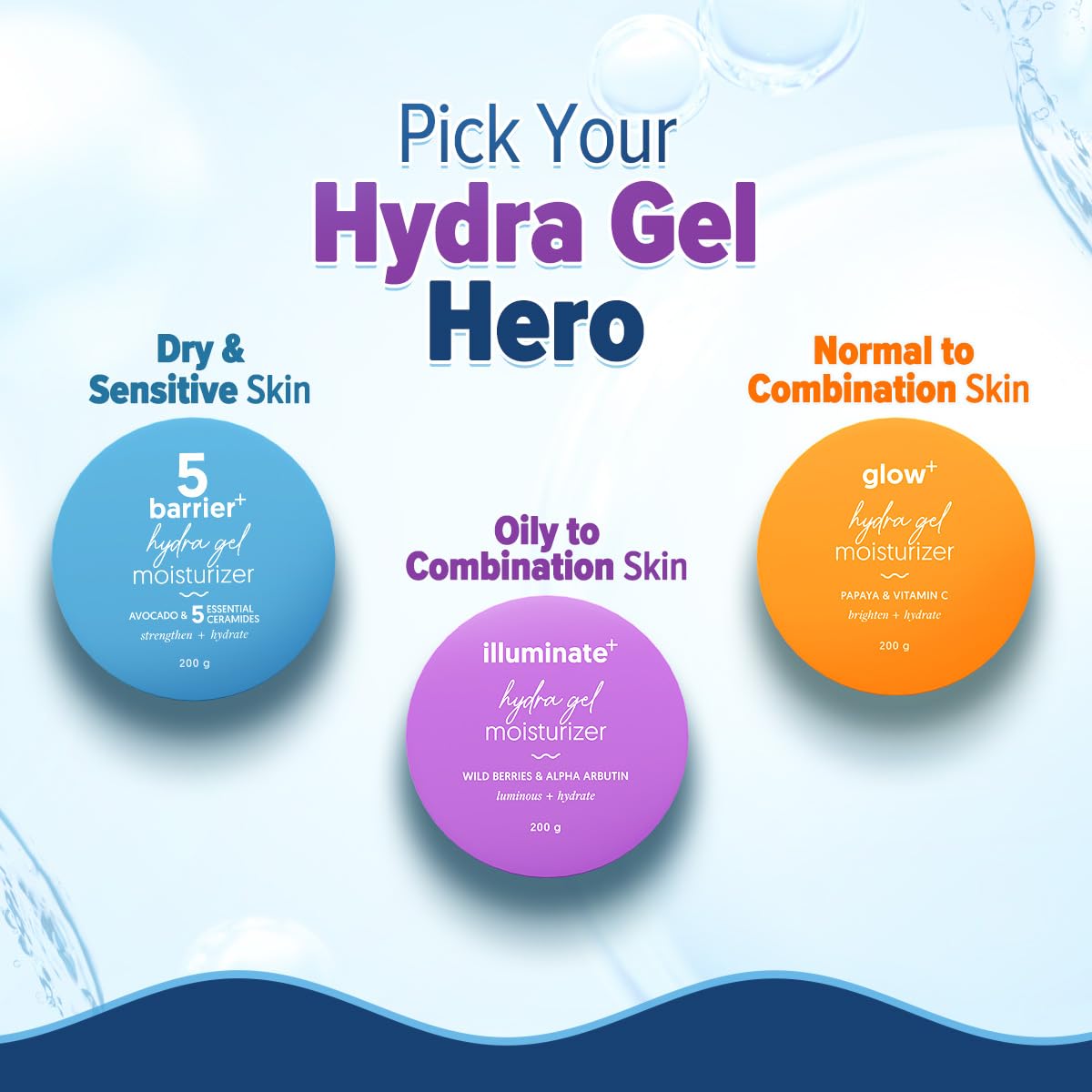 Aqualogica Illuminate+ Hydra Gel Moisturizer — 24-Hour Hydration for Oily to Combination Skin