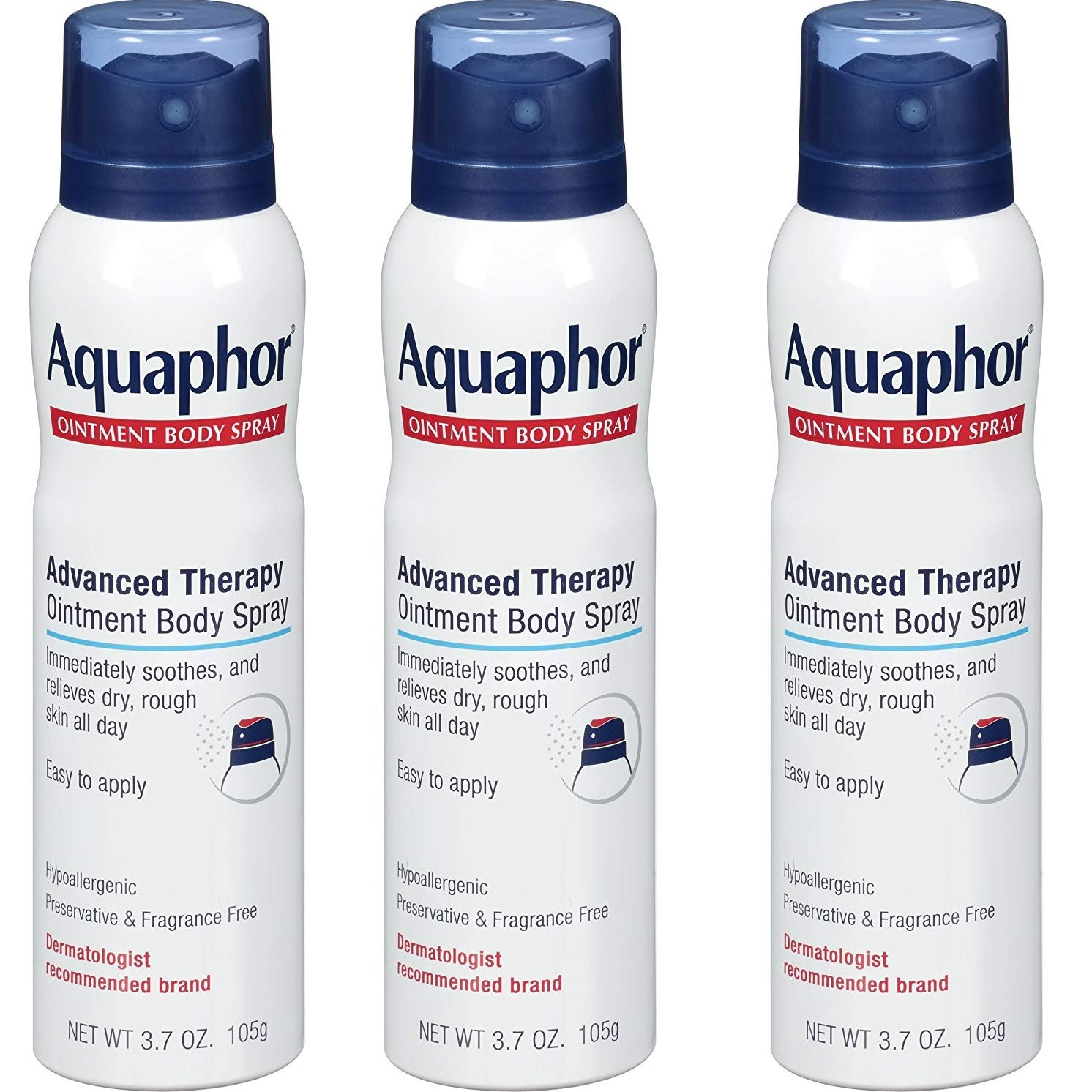 Aquaphor Ointment Body Spray – Hydrates and Softens Dry, Rough Skin | 3.7 oz Spray Can, 3-Pack