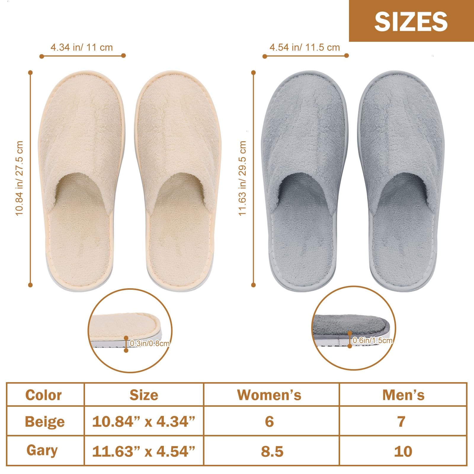 AQUEENLY Guest Slippers – Washable, Non-Slip Indoor Slippers (12 Pack)