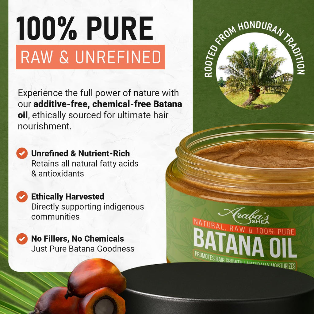 Raw Batana Oil for Hair Growth — 100% Pure & Organic 4oz | Araba's Shea