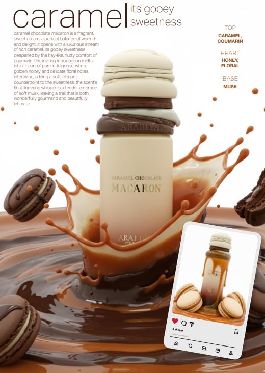 Arabiyat Sugar Caramel Chocolate Macaron EDP – 3.4 oz | Warm Gourmand Scent