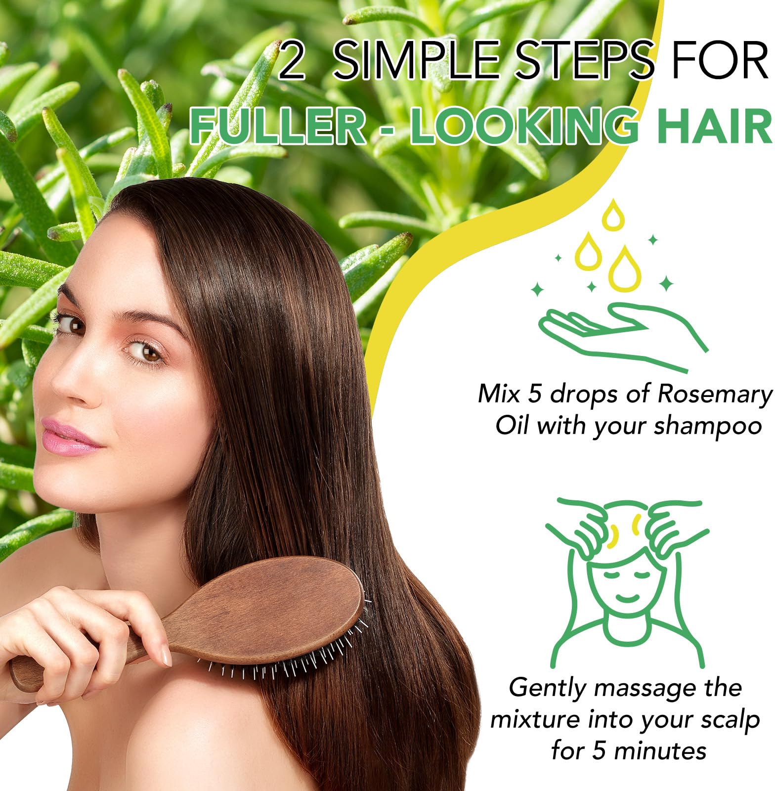 2 Pack Organic Rosemary Oil for Hair Growth | 100% Pure Rosemary Essential Oil for Eyebrow & Eyelash Nourishment | Arbcrn