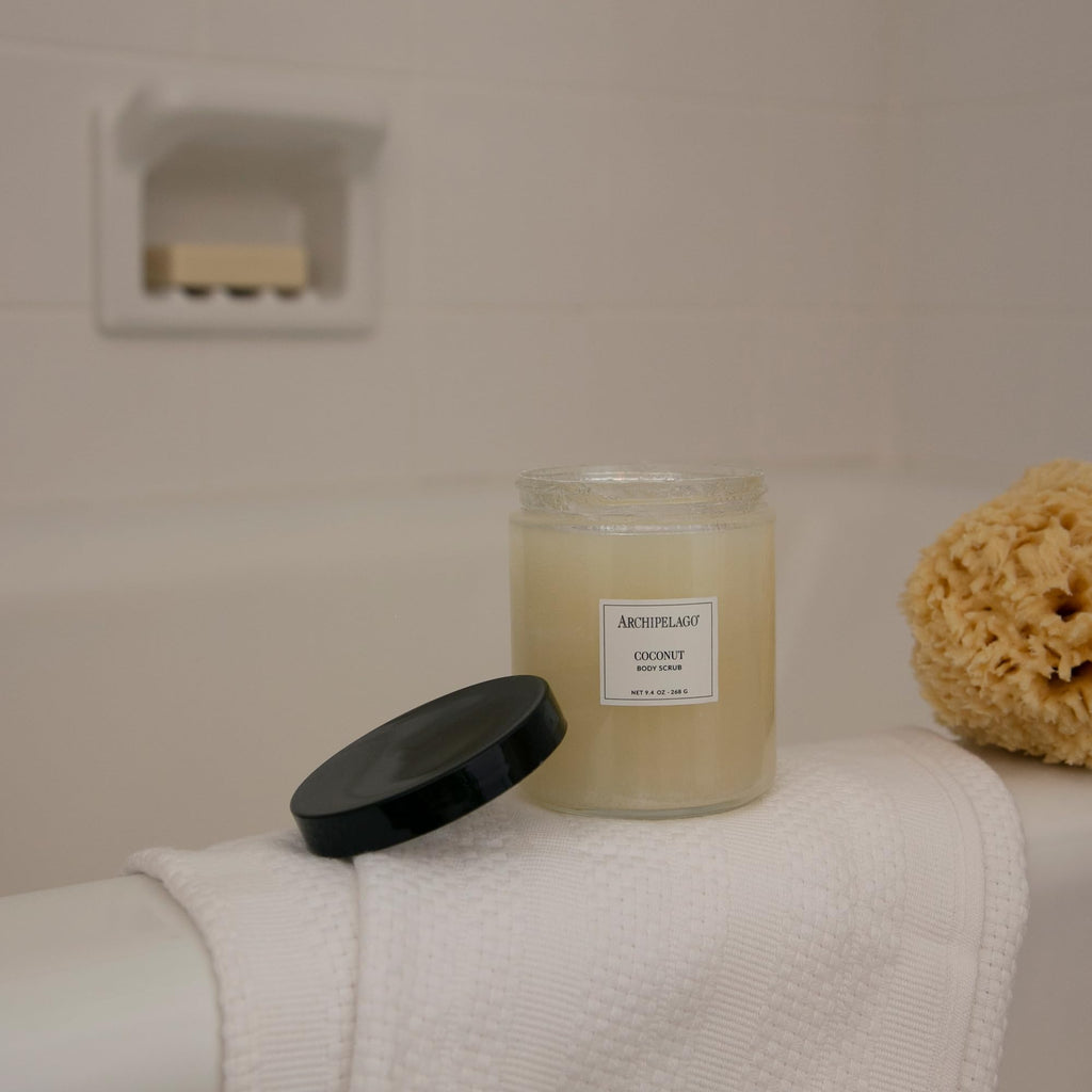 Archipelago Botanicals Coconut Body Scrub – Malayan Coconut with Citrus Hints, 9.4 oz