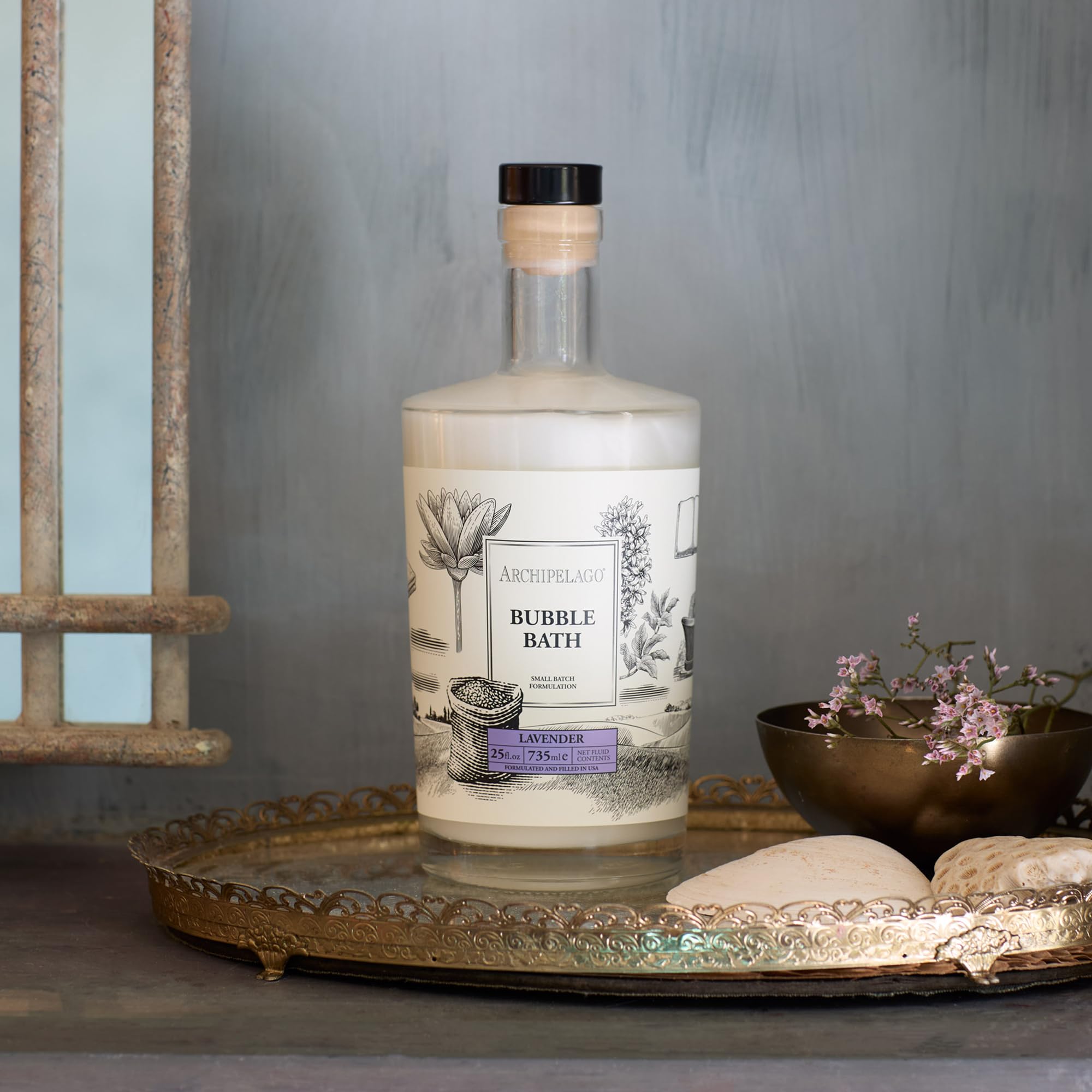 Archipelago Botanicals Luxury Lavender Bubble Bath – Hydrating, Soothing 25 oz