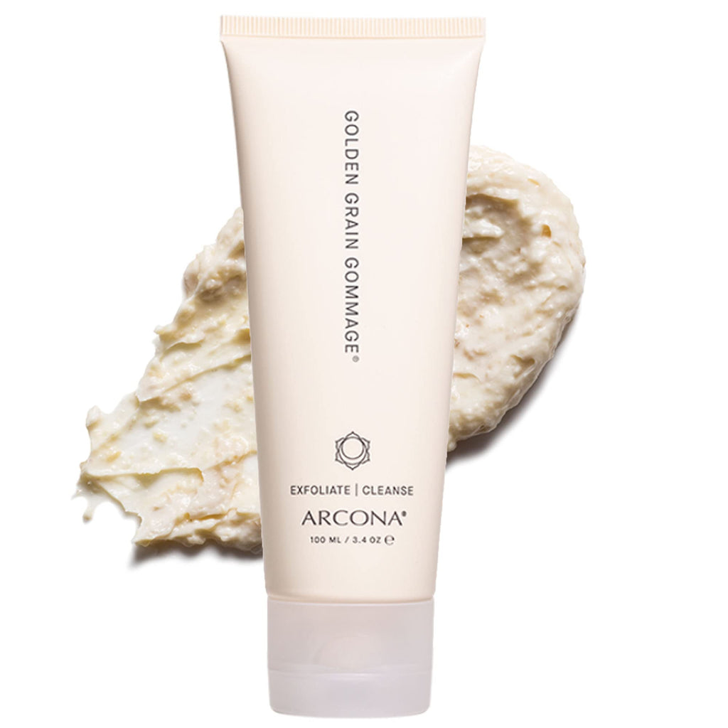 ARCONA Golden Grain Gommage - Retinol, Glycolic Acid, Aloe Vera, Olive Fruit Oil + Vitamin E | Cleanses, Exfoliates, Tones & Brightens | 3.4 oz Made in USA