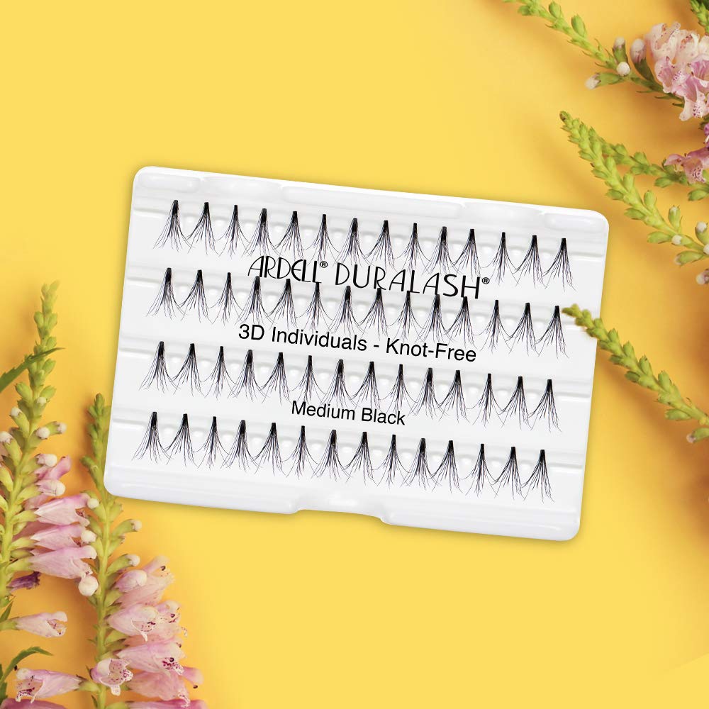 Ardell 3D Individuals Lashes Medium Black - Natural Looking DIY Lash Clusters, Eyelash Extensions, 4 Pack