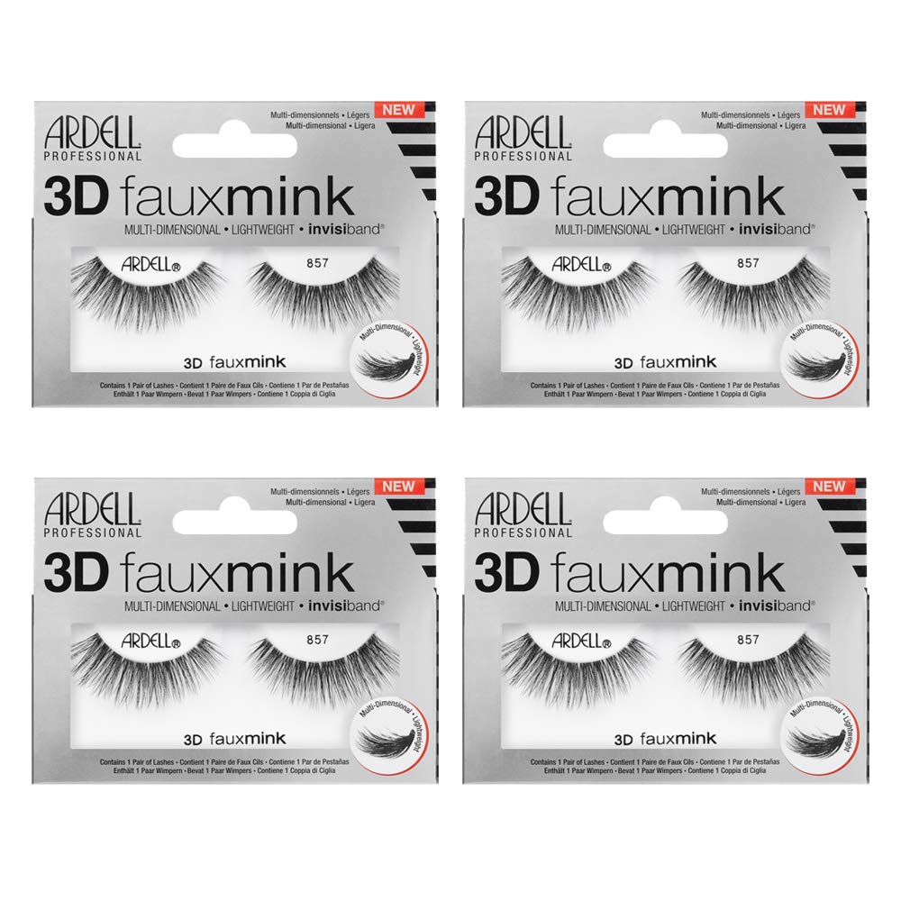 Ardell 857 3D Faux Mink Lashes – Ultra-Fluffy Invisiband (4 Pairs)