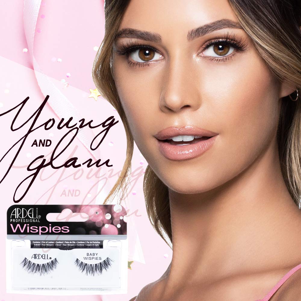Ardell Baby Wispies False Eyelashes - 4 Pack, Black | Natural Look & Lightweight