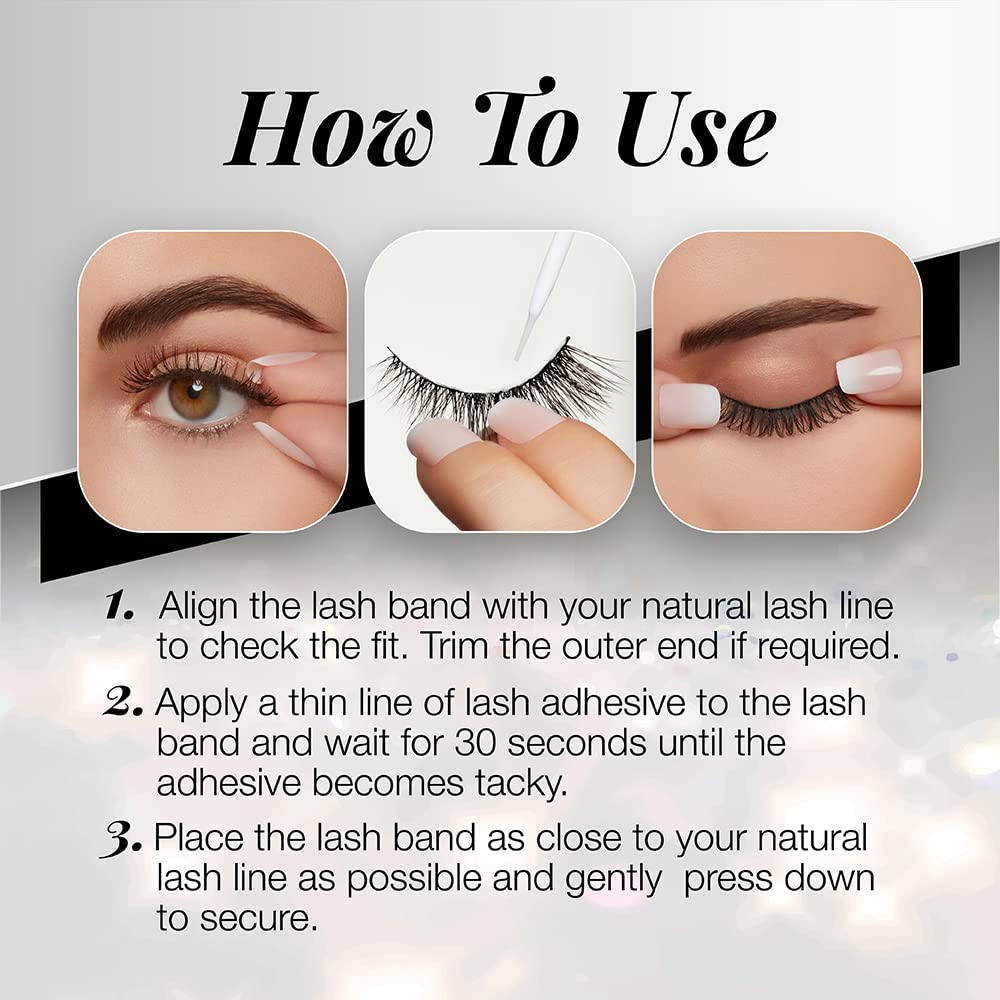 Ardell 3D Faux Mink Lashes 863 with Duo Adhesive Pipette – Long-Lasting Natural Look, 1 Pack