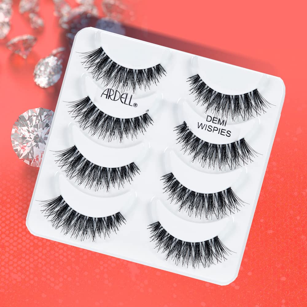 Ardell Demi Wispies False Eyelashes – Black, Full Volume Reusable Lashes, 2 Pack