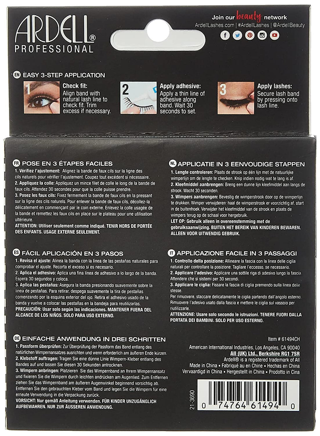 Ardell Demi Wispies False Eyelashes – Black, Full Volume Reusable Lashes, 2 Pack