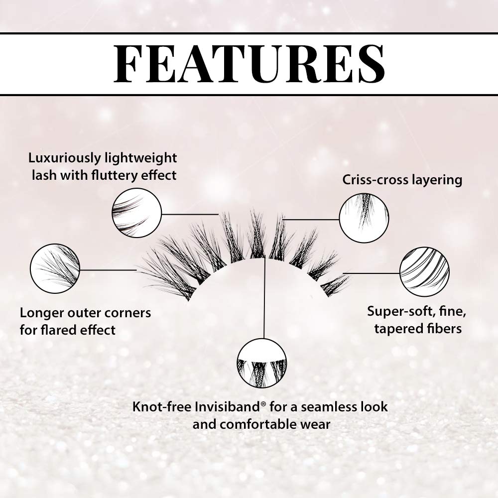 Ardell Faux Mink Lashes 814 Black – Natural, Reusable Strip Lashes (4 Pack)