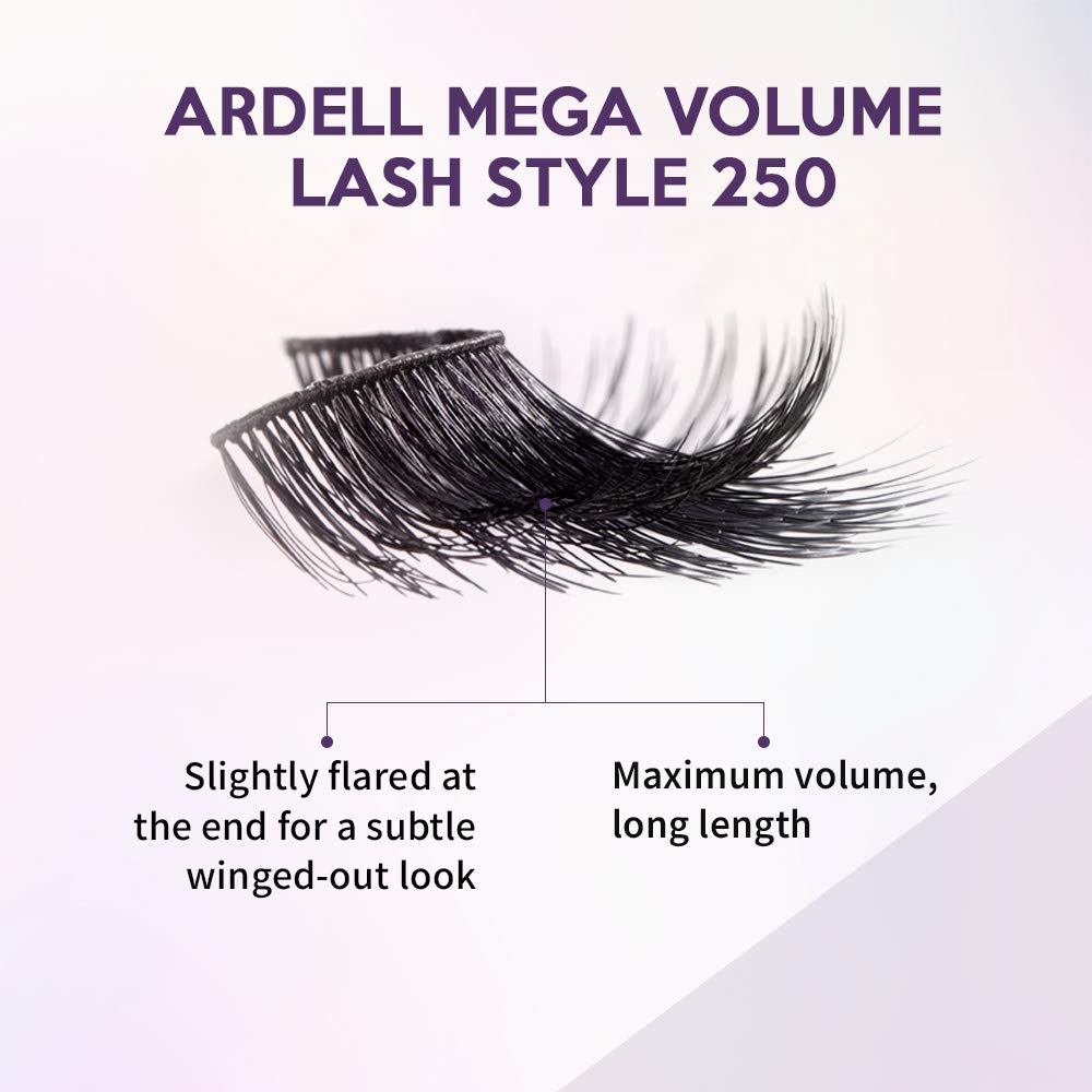 Ardell Mega Volume 250 Lashes – Dramatic Full-Strip, Fluffy Wispy (4 Pairs)