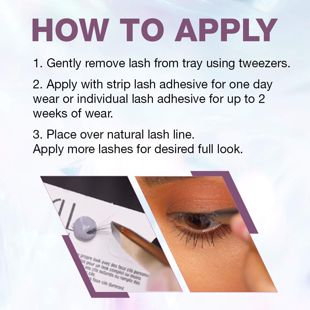 Ardell Double Up Individuals Knotted Medium Black Lashes - 4 Pack | Volumizing, Feathery Look