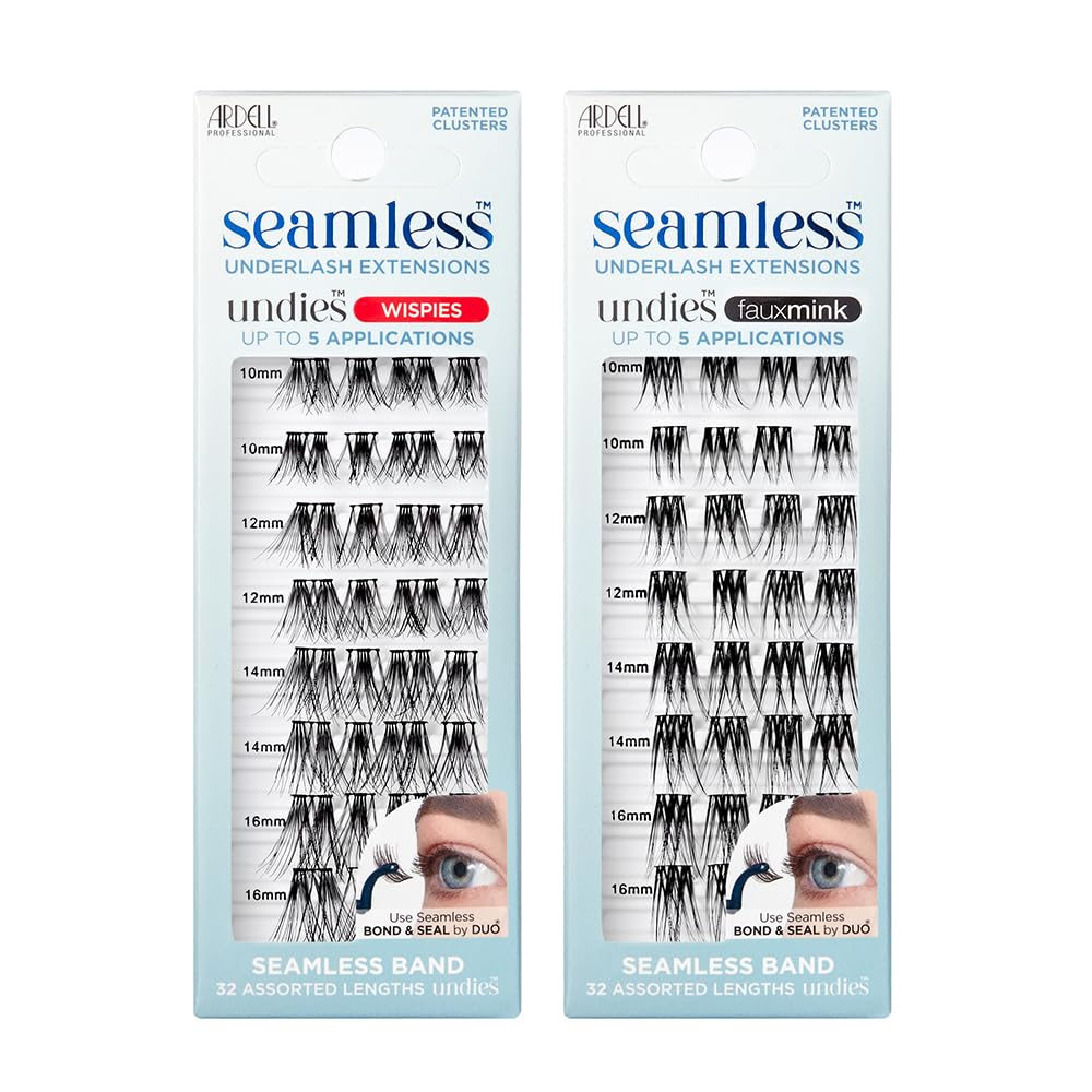 Ardell Seamless Extensions Refill Kit – Wispies & Faux Mink DIY Lash Clusters (32 Lengths)