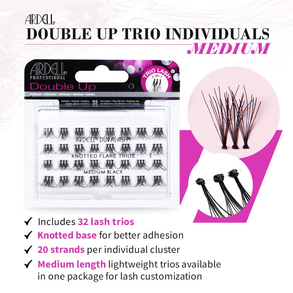 Ardell Double Up Individual Lashes – Customizable DIY Lash Clusters, 4 Pack