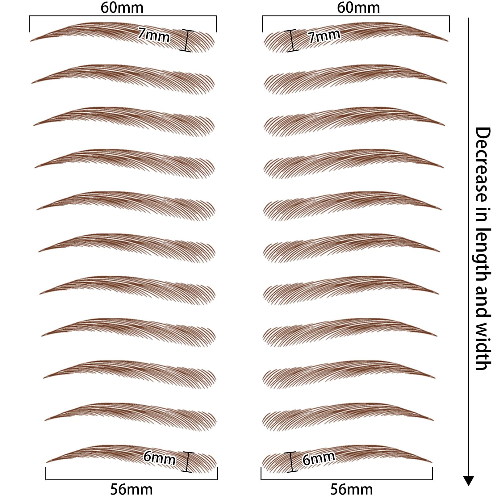 Aresvns Tattoo Eyebrow 66 Pairs — 4D Hair-Like, Waterproof, Lasts 3-5 Days